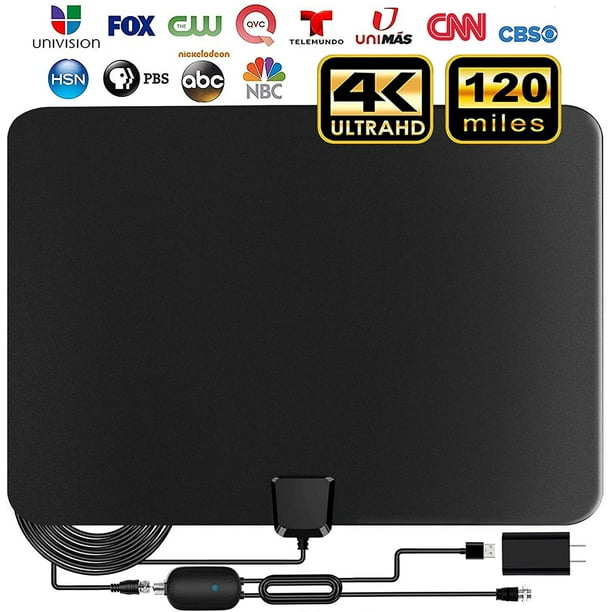 All Type Television 200 Miles TV Antenna 2021 Newest Digital Indoor TV Antenna 4K 1080P VHF UHF Reception Free Local Channels HDTV Antennas with Amplifier Signal Booster and 16.5 FT Coaxial Cable 